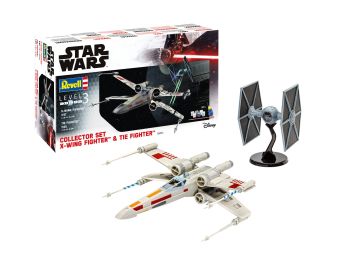 REV06054 - Collector's Set X-Wing Fighter + TIE Fighter STAR WARS with painting to assemble