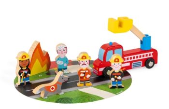 JAN08589 - Wooden Firemen Set