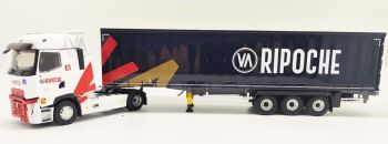 ELI118313 - RENAULT T High 4x2 2021 with 3-axle tarpaulin Tautliner trailer - Transports RIPOCHE