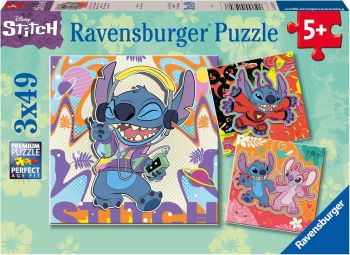 RAV12001070 - 3 Puzzles 49 Pieces DISNEY Stich