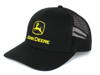 1308-3344-BK - Black JOHN DEERE cap with mesh back