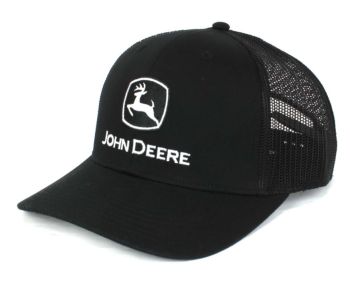 1308-3345-BK - Black cap with mesh back JOHN DEERE