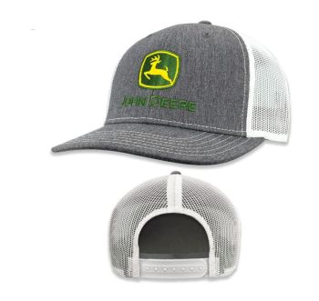 MC13083346HG - Grey and white JOHN DEERE mesh cap