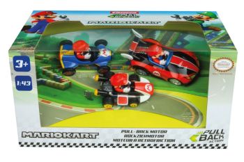 CARRERA15813016 - 3 MARIO KART friction-powered vehicles with drivers