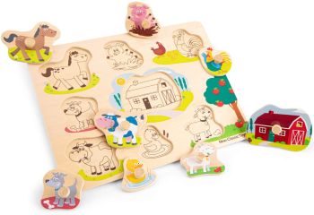 NCT10430 - 8 piece wooden jigsaw puzzle farm