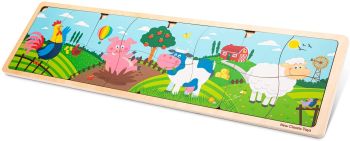 NCT10450 - 4 in 1 wooden puzzle farm animals