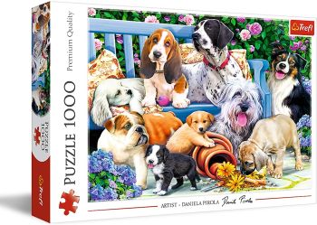 TRF10556 - 1000 Piece Puzzle – Dogs in the garden