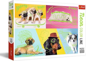TRF10578 - Puzzle 1000 Pieces Dogs with green neon color