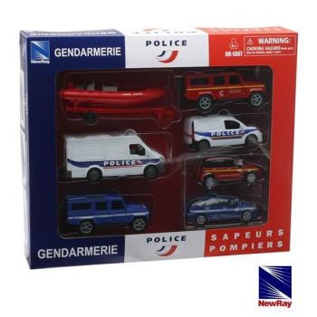 NEW22095 - Firemen and police officer vehicles