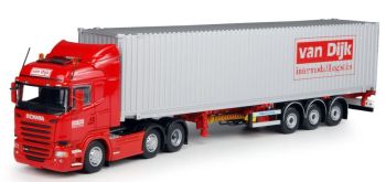 TEK65883 - SCANIA 3 Axles With 3 Axle Container Carrier and 40 Feet Container "VAN DIJK"