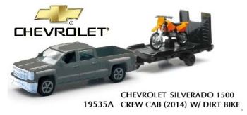 NEW19815B - Pick up CHEVROLET Silverado 1500HD with trailer and motocross orange