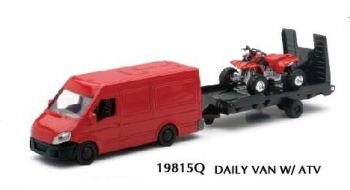 NEW19815C - Red van with trailer and red quad