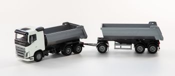 EMEK20352 - VOLVO FH 6x4 white tipper truck with 1+2 axles tipper