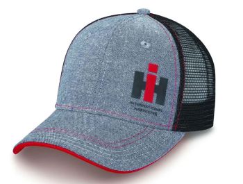 220040 - Grey and red INTERNATIONAL cap with black mesh back