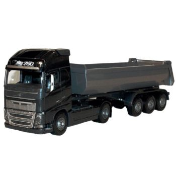 EMEK22353 - VOLVO FH16 4x2 black with 3-axle tipper