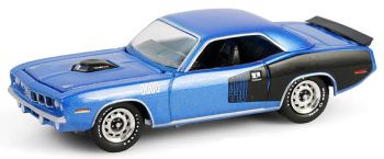 GREEN28160-D - PLYMOUTH Cuda 440 6BBL 1971 Blue 60th Anniversary CUDA in blister pack