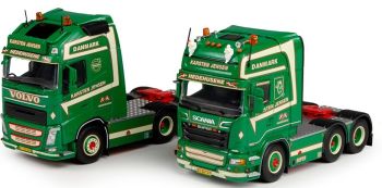 TEK68601 - SCANIA R13 Topline 6x4 and VOLVO FH04 Globetrotter XL 3 Axles "KARSTEN JENSEN"