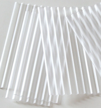 JUW23258 - 30 transparent corrugated sheets 7.8x3.44cm