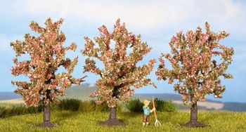 NOC25112 - 3 Fruit trees, pink flowers 8 cm