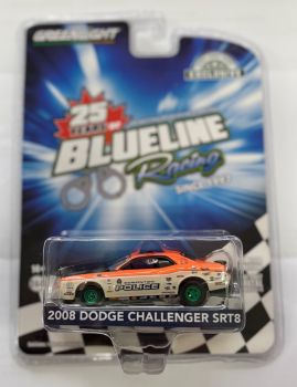 GREEN30369-VERT - DODGE Challenger SRT8 with green rims, 2008 BLUELINE RACING series, still in blister pack