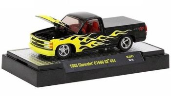 M2M-31500-MJS61 - CHEVROLET C1500 SS 454 1993 Black and yellow THE HEARTBEAT OF AMERICA in blister