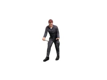 ATLAN32009_GRISF - Mechanic in dark gray jumpsuit with wrench