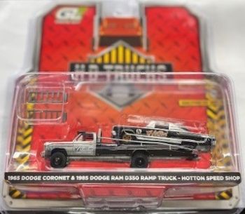 GREEN33260-A-GRIS - DODGE Ram D350 1985 with DODGE Coronet 1965 gray - HOTTON SPEED SHOP from the H.D TRUCKS series