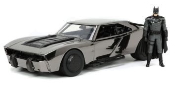 JAD33740 - Batmobile Chrome Black 2022 with the Batman figure