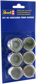 REV32343 - 6 pots of Enamel paint 14 ml colors for planes