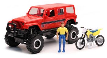 NEW37446R - JEEP Sahara red with figure and motocross