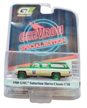 GREEN41175-D_VERT - GREEN 1970 GMC Suburban Sierra Classic C10 from the CHEVRON SPECIAL series in blister pack