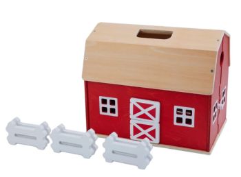 SHL42602 - Large Wooden Farm - 35.6 x 23.6 x 30 cm