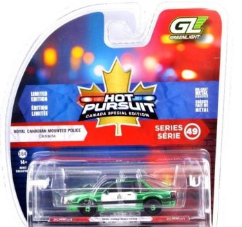 GREEN43065-A-VERT - 1991 Ford Mustang - RCMP (Royal Canadian Police) - Hot Pursuit Green - Canada Special Edition, still in its original packaging