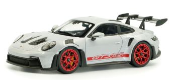 SOL4314802 - PORSCHE 911-992 GT3 RS 2023 Ice Gray Metallic with Red Accents