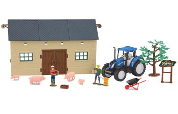 JAM460532 - Farm box with NEW HOLLAND T5.120 and pigs