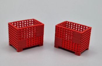 MSM5471/05 - Red Wire Mesh Pallet Boxes - L.24 x W.16 x H.19.4 mm