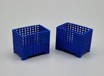 MSM5471/07 - 2 Blue Wire Mesh Pallet Boxes - L.24 x W.16 x H.19.4 mm