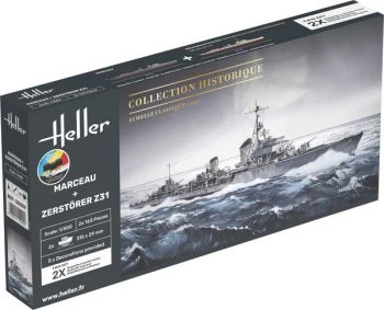 HEL55009 - Starter kit with paint and accessories – Battleships Marceau and Zerstörer Z31 1/400