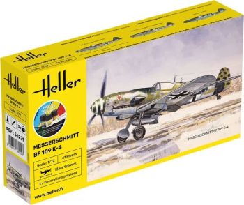 HEL56229 - Starter kit with paint and accessories - MESSERSCHMITT BF 109 K-4 to assemble