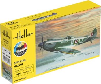 HEL56282 - Starter kit with paint and accessories - SPITFIRE MK XVI to assemble