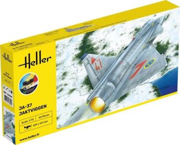 HEL56309 - Starter kit with paint and accessories - SAAB JA-37 Jaktviggen to assemble