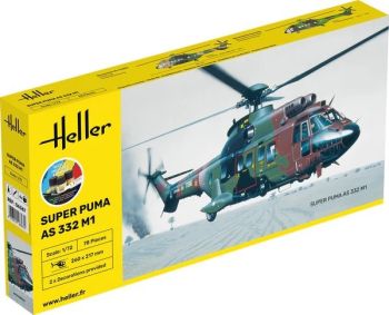 HEL56367 - Starter kit with paint and accessories - Aerospace AS332 Super Puma M1 helicopter to assemble
