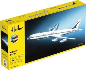 HEL56452 - Starter kit with paint and accessories - BOEING B-707 Air France to assemble