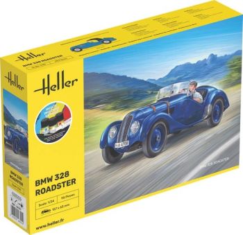 HEL56701 - Starter kit with paint and accessories - BMW 328 Roadster to assemble