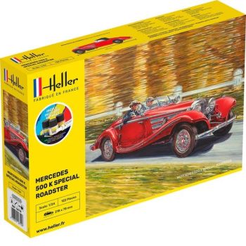 HEL56710 - Starter kit with paint and accessories - MERCEDES-BENZ 500 K Special Roadster to assemble