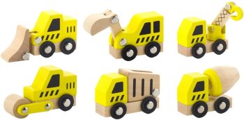 VIG50541 - 6 Wooden Construction Vehicles