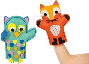 GOA52030 - Kit of 2 owl and fox puppets