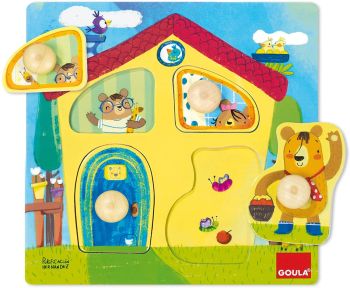 GOA53461 - 4 Piece Wooden Puzzle The Bear Family House