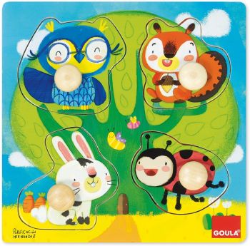 GOA53462 - Wooden Puzzle 4 Pieces Animals of the forest
