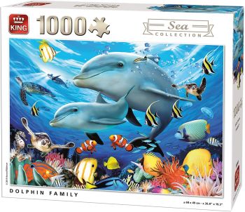 KING55845 - Dolphin Families 1000 Piece Puzzle